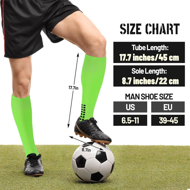 Ultrafun 2/4 Pairs Grip Soccer Socks Non Slip Knee High Compression Soccer Football Socks - Image 2